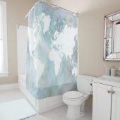 Rideaux De Douche Carte du monde Design 68 (En situation)