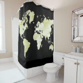 Rideaux De Douche Carte du monde vert noir 73 (En situation)