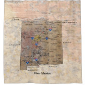 Rideaux De Douche Carte du Nouveau-Mexique Petroglyph (Devant)