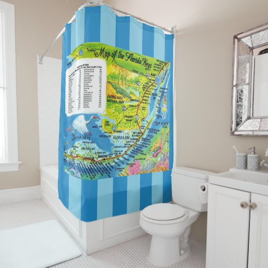 Rideaux De Douche Carte Florida Keys (En situation)