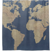 Rideaux De Douche Carte Gold et Blue World (Devant)