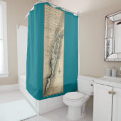 Rideaux De Douche Carte historique de lac Champlain Vermont (En situation)