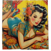 Rideaux De Douche Carte japonaise vintage (Devant)