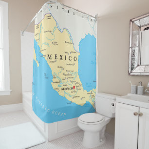 Rideaux De Douche Carte politique du Mexique