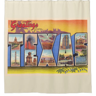 Rideaux De Douche Carte postale à grande lettre Vintage de l'État 