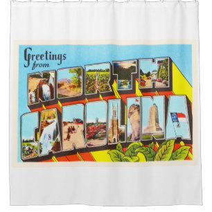 Rideaux De Douche Carte postale de Vintage voyage de l'état OR de l