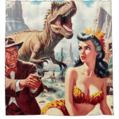 Rideaux De Douche Carte Sci-Fi Rétro vers le haut (Devant)