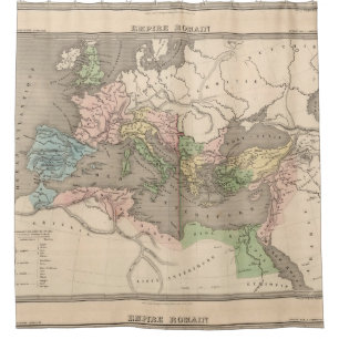 Rideaux De Douche Carte vintage de l'empire romain (1838)