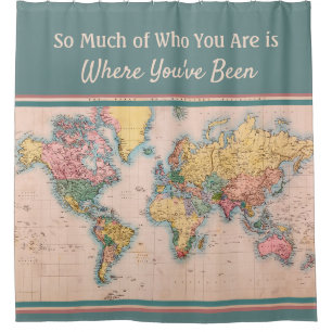Rideaux De Douche Carte vintage World Atlas Travel Lover's