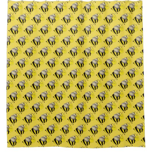 Rideaux De Douche Carton jaune noir Bee Bumblebee abeille (Devant)