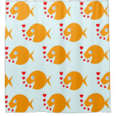 Rideaux De Douche Cartoon mignon Poisson d'or Baisers Enfants (Devant)