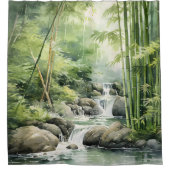 Rideaux De Douche Cascade de la forêt de Bamboo (Devant)