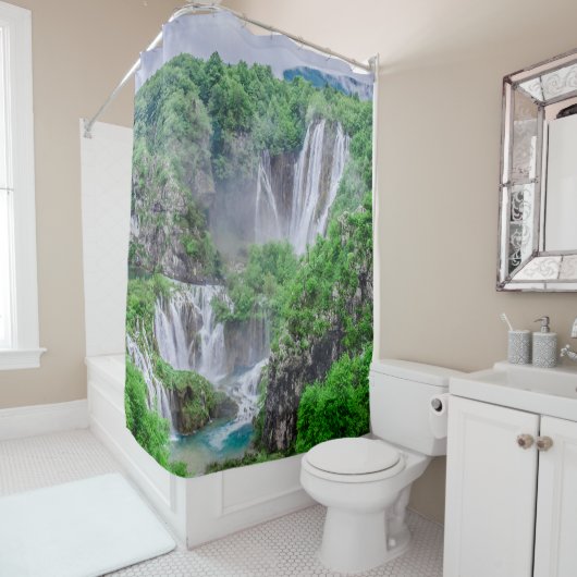 Rideaux De Douche Cascade des lacs Plitvice (En situation)