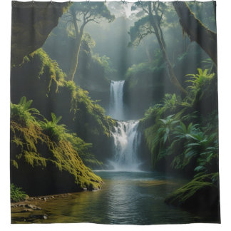 Rideaux De Douche Cascade Epic Rainforest Cove Peint