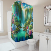 Rideaux De Douche "Cascade mystique du jardin" (En situation)