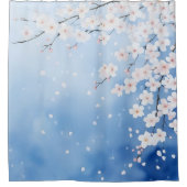 Rideaux De Douche Cascade style japonais en fleurs de cerisier (Devant)