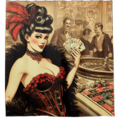 Rideaux De Douche Casino vintage fille (Devant)