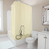 RIDEAUX DE DOUCHE CAT ET MUSIQUE NOTE (En situation)