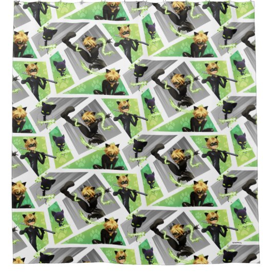 Rideaux De Douche Cat Noir & Motif Plagg (Devant)