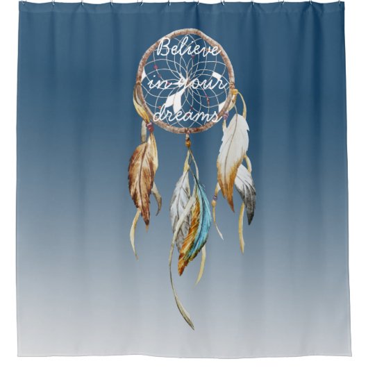 Rideaux De Douche Catcher de rêve bleu Brown Turquoise (Devant)