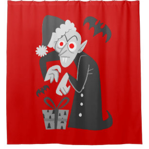 Rideaux De Douche cauchemar noël vampire père Noël nosferatu noir