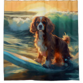 Rideaux De Douche Cavalier King Beach Surf Peinture (Devant)