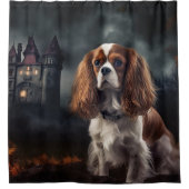 Rideaux De Douche Cavalier King Charles Spaniel Halloween effrayant (Devant)