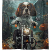 Rideaux De Douche Cavalier King Charles Spaniel Halloween effrayant (Devant)