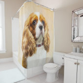 Rideaux De Douche Cavalier King Charles Spaniel Peinture originale (En situation)