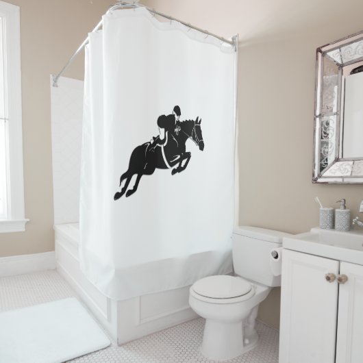 Rideaux De Douche Cavalier sauteur (En situation)
