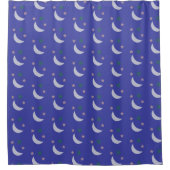 Rideaux De Douche Celestial Moon Stars Pattern on blue Background (Devant)