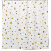 Rideaux De Douche Celestial Starry Motif Moderne Blanc & Or Fairy (Devant)