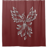 Rideaux De Douche Cendres noires rouges et Phoenix (Devant)