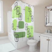 Rideaux De Douche Centre-siècle moderne Chartreuse verte (En situation)