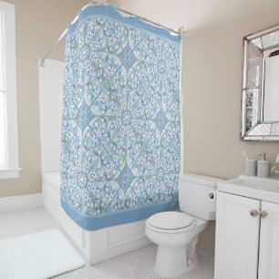 Rideaux De Douche Céramique Lace bleu clair