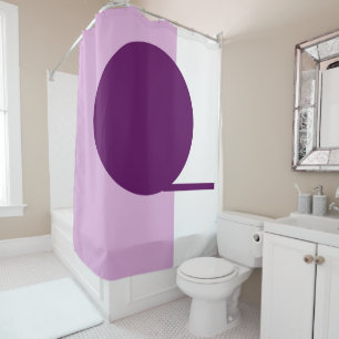 Rideaux De Douche Cercle d'art Abstrait violet rose blanc