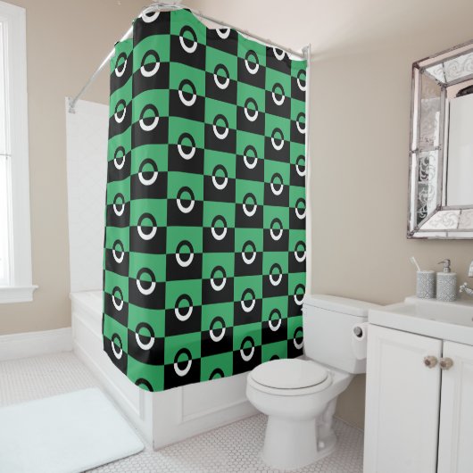 Rideaux De Douche Cercle de bloc de couleur (En situation)
