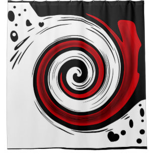 Rideaux De Douche Cercle liquide torse moderne noir rouge blanc coul