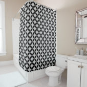 Rideaux De Douche Cercles blancs et gris noirs motif (En situation)