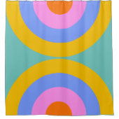 Rideaux De Douche Cercles Boho Retro Vibrants (Devant)