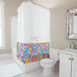 Rideaux De Douche Cercles d'art Abstraits colorés INITIALES Artisana
