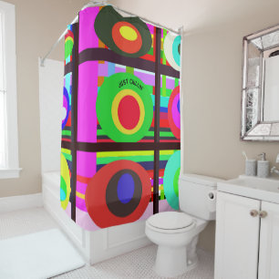 Rideaux De Douche Cercles d'art contemporain gras et fou