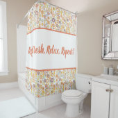 Rideaux De Douche Cercles d'automne modernes du milieu du siècle (En situation)