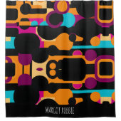 Rideaux De Douche Cercles de composition plate orange Motif Abstrait (Devant)