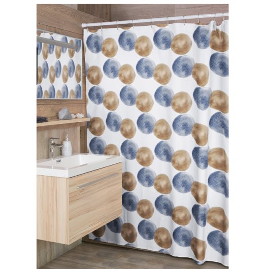 Rideaux De Douche Cercles de cuivre bleu moderne
