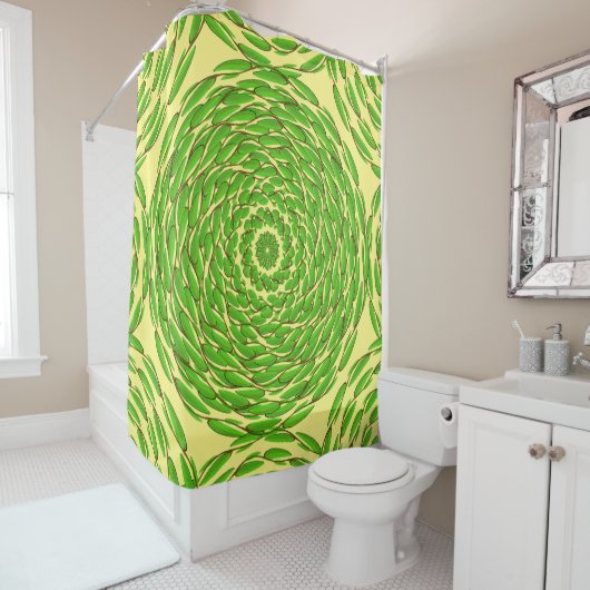 Rideaux De Douche Cercles de feuilles concentrées par Kenneth Yoncic (En situation)