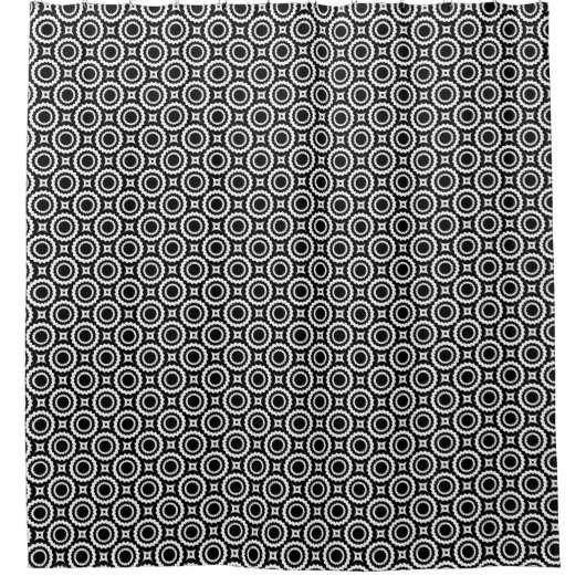 Rideaux De Douche Cercles de zigzag blanc mignon motif (Devant)