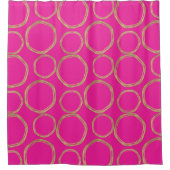 Rideaux De Douche Cercles d'or et rose chaud brillant Gras moderne t (Devant)