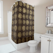 Rideaux De Douche Cercles d'or : Motif à main (En situation)