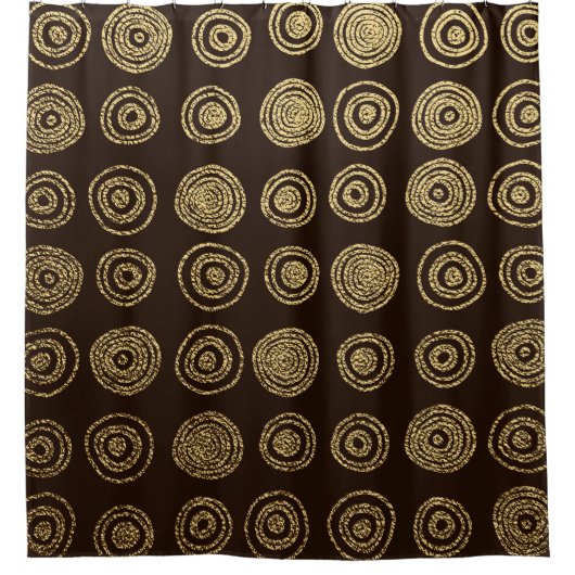 Rideaux De Douche Cercles d'or : Motif à main (Devant)